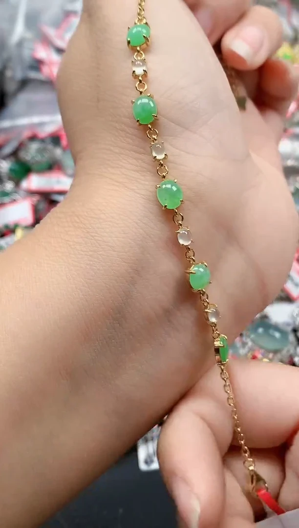 银S925镶嵌戒指翡翠天然A货缅甸翡翠