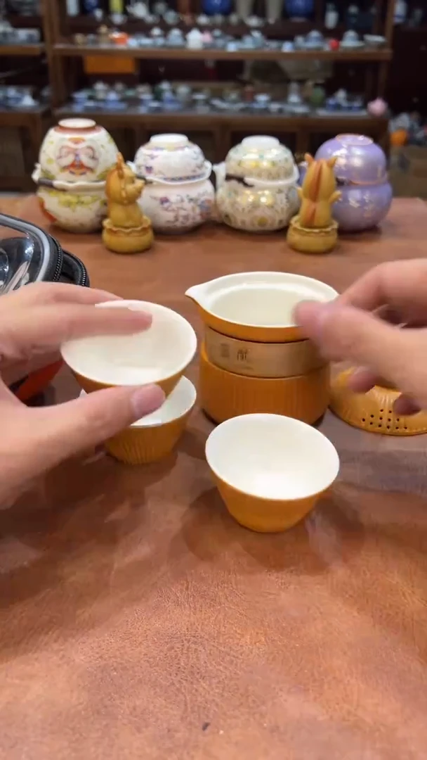 真的很便宜会开片的旅行茶具