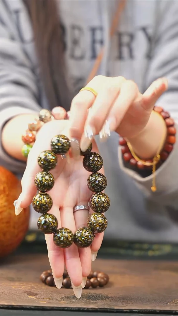 【闪购商品】紫光檀黑金螺钿手串（2.0）