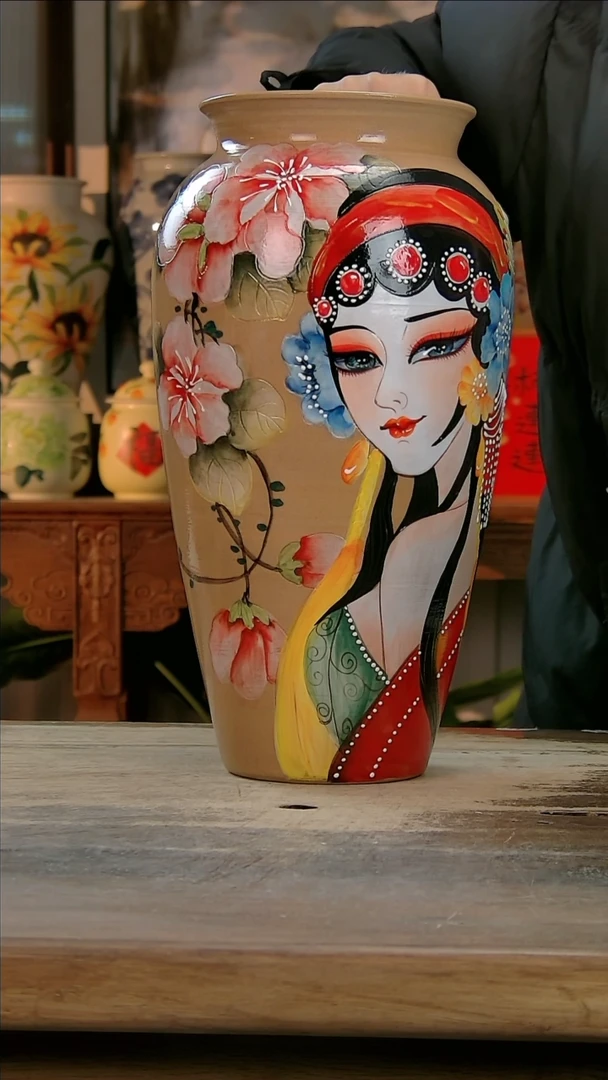 【闪购商品】瓷片景德镇纯手工釉下彩精品花瓶