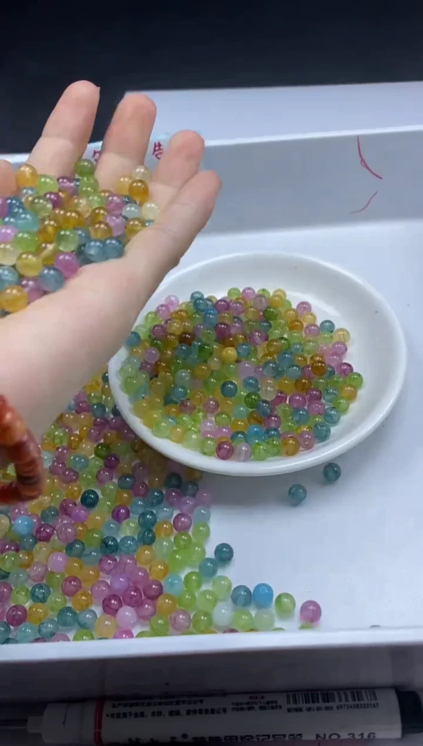 未镶嵌颈饰碧玺w2501彩虹碧玺6mm*50颗