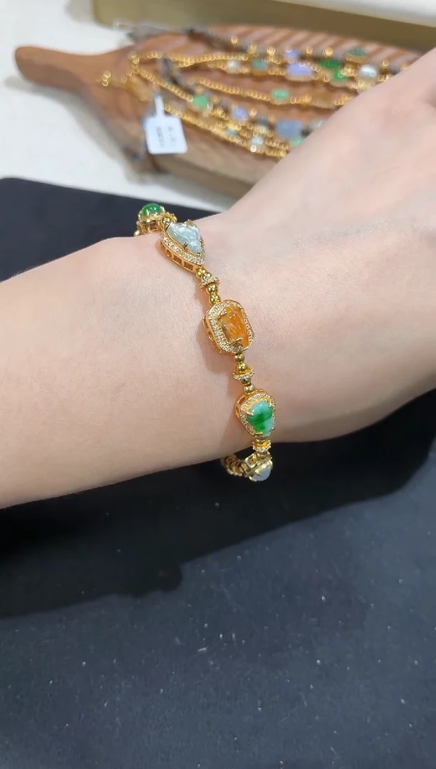 吊坠(不含链)银S925镶嵌翡翠手串