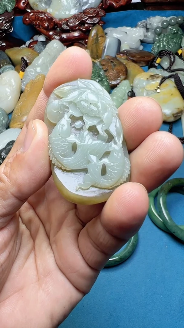 和田玉未镶嵌挂件-