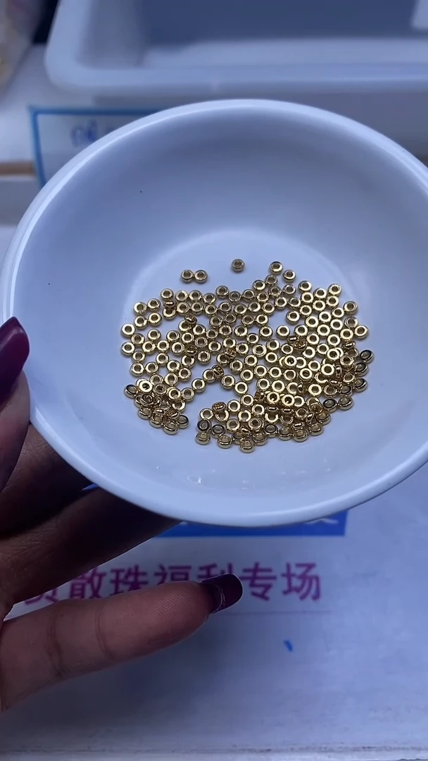 合金散珠玛瑙/玉髓M164 合 琻 金色隔珠1*3mm50颗6元