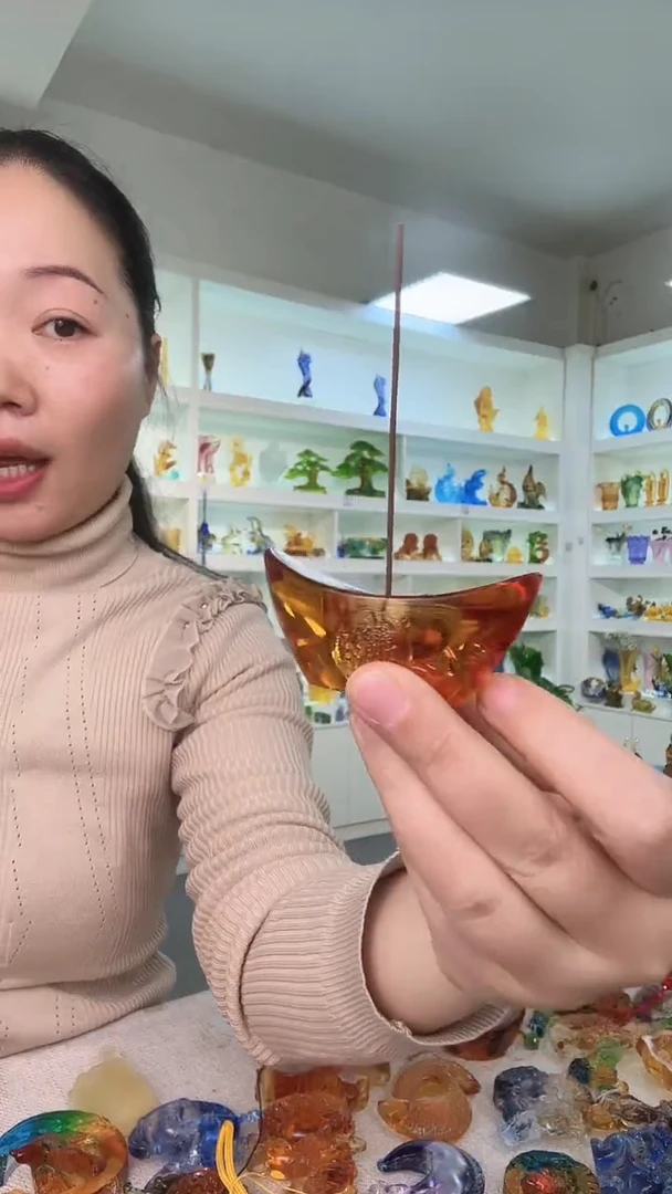 手工艺品琉璃元宝香插