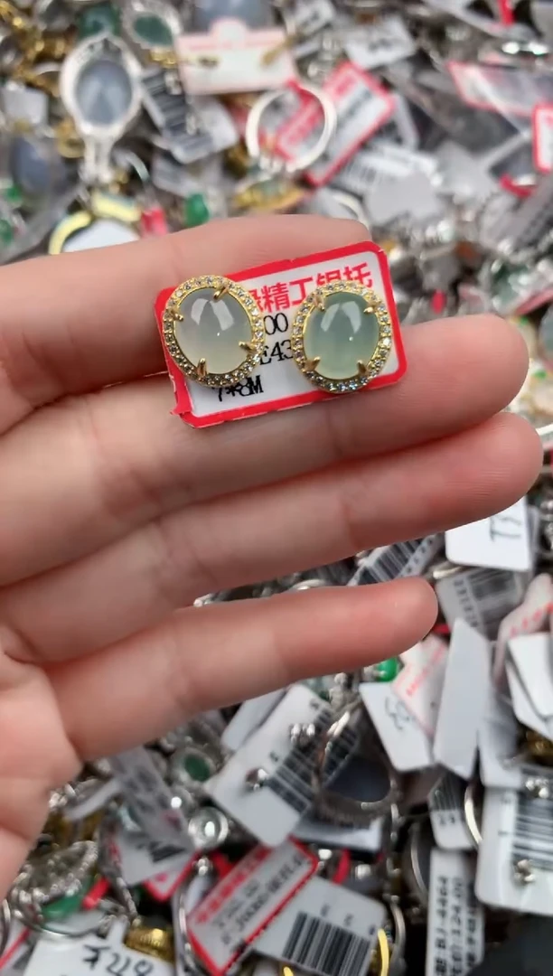 银S925镶嵌戒指翡翠333              4