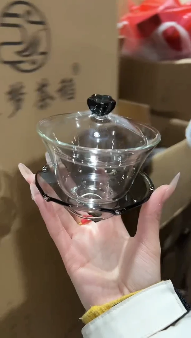 桃花盖碗黑色11111