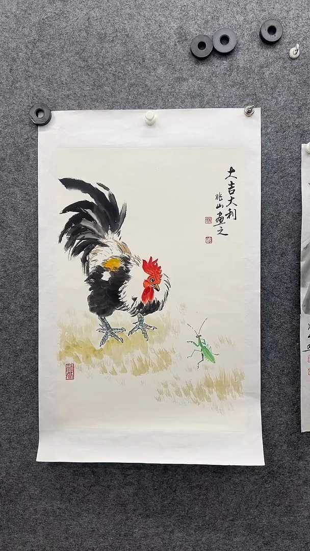 国画国画王生意公鸡图