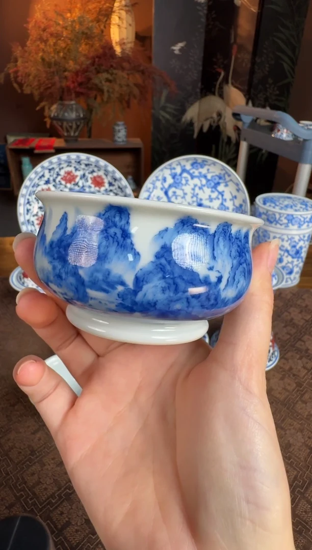 杯子刘建锋窑山水矮炉式杯