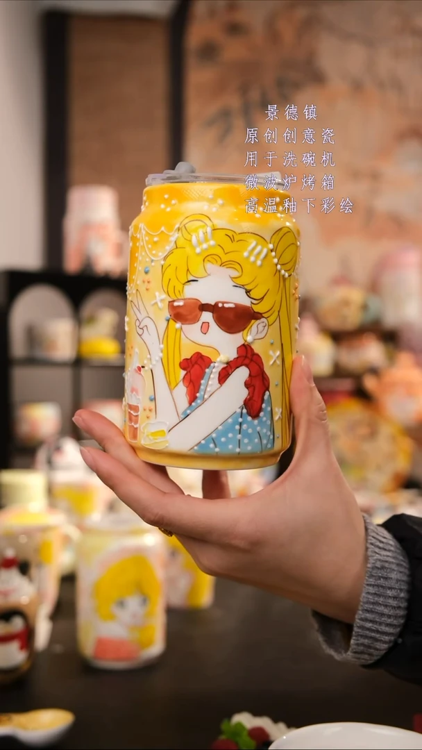 摆件陶旺的可以陶瓷手工手绘设计师款