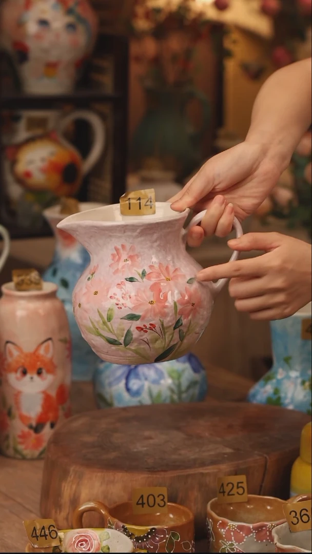 陶瓷114景德镇设计师手作花器摆件侘寂风