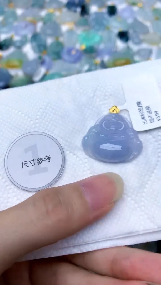 颈饰18K金镶嵌翡翠天然A货翡翠