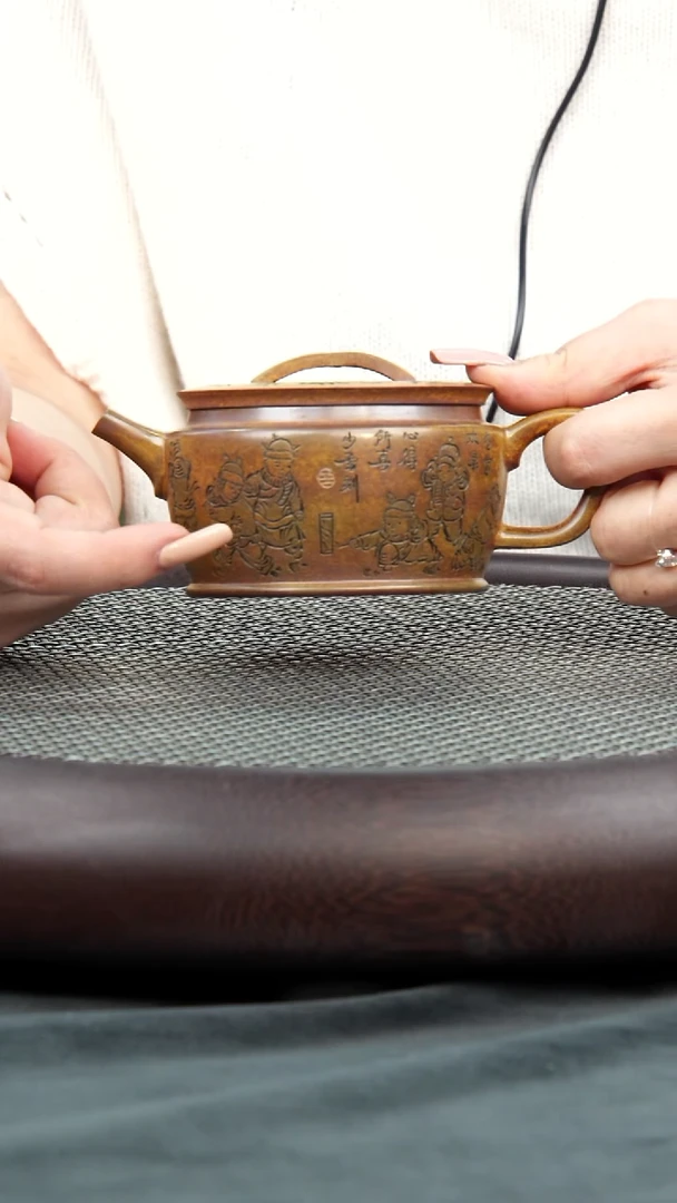 茶壶紫砂31 曹秀芬 汉瓦 虎皮金砂 150毫升