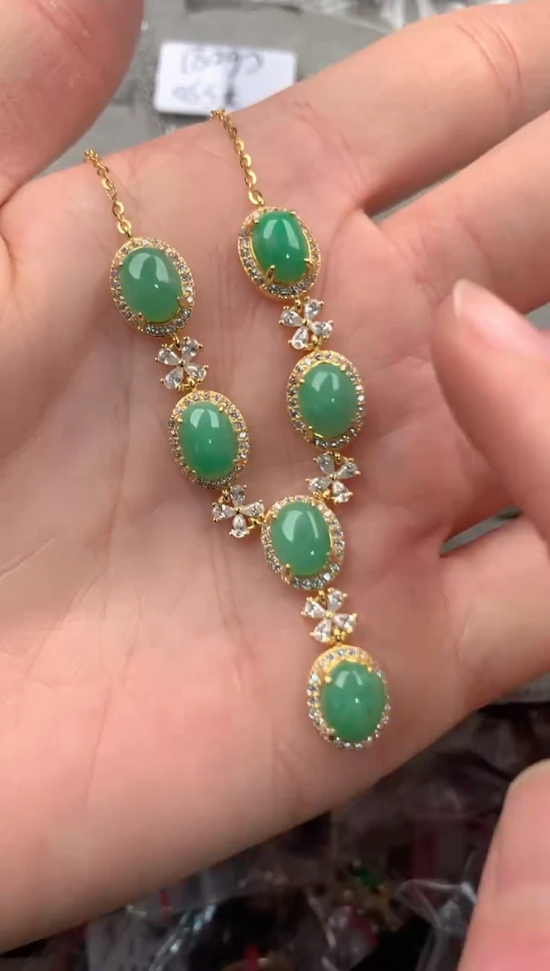 银S925镶嵌戒指翡翠555   10