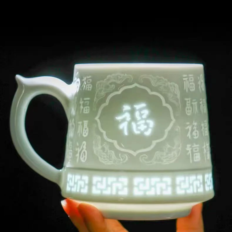 景德镇百福玲珑杯用喝水个性潮流办公杯