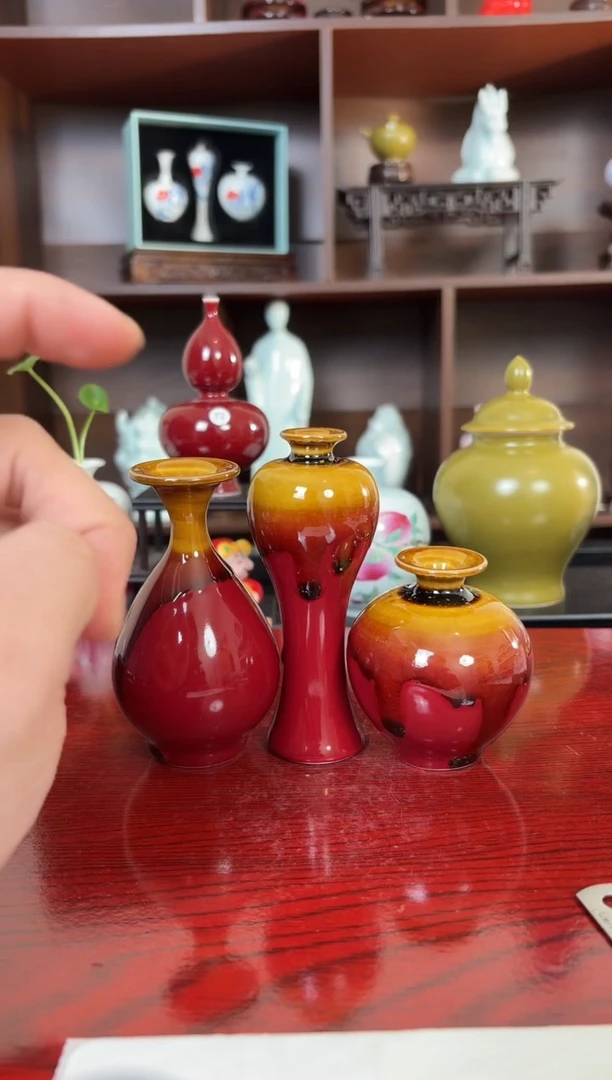 摆件瓷1.2晚微瑕陶瓷摆件3个