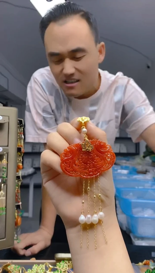 【闪购商品】翡翠耳饰合金65翡翠压襟