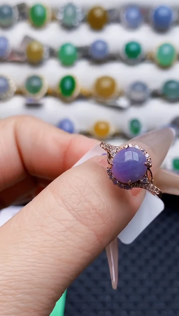 银S925镶嵌戒指翡翠0145