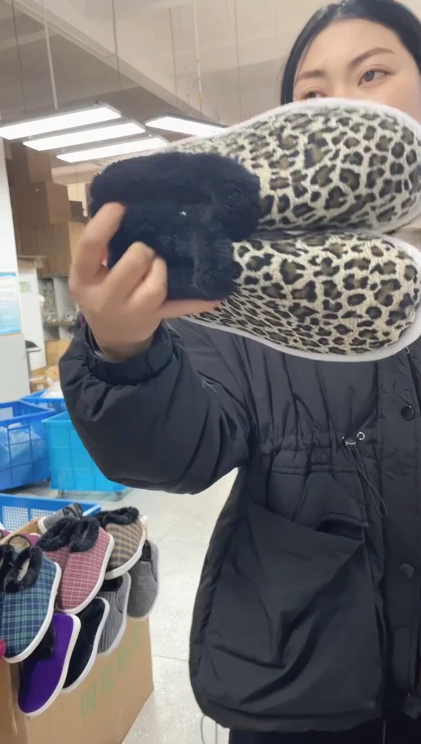 豹纹毛圈棉鞋35码89号