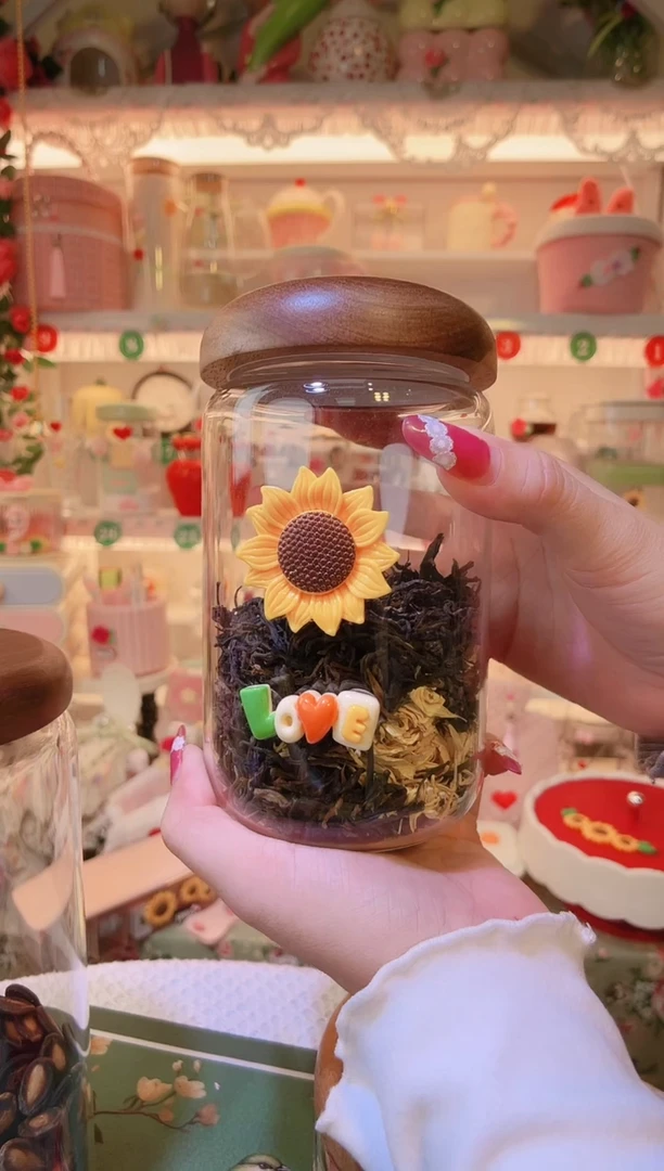 向日葵茶叶罐——手工制作品质好！