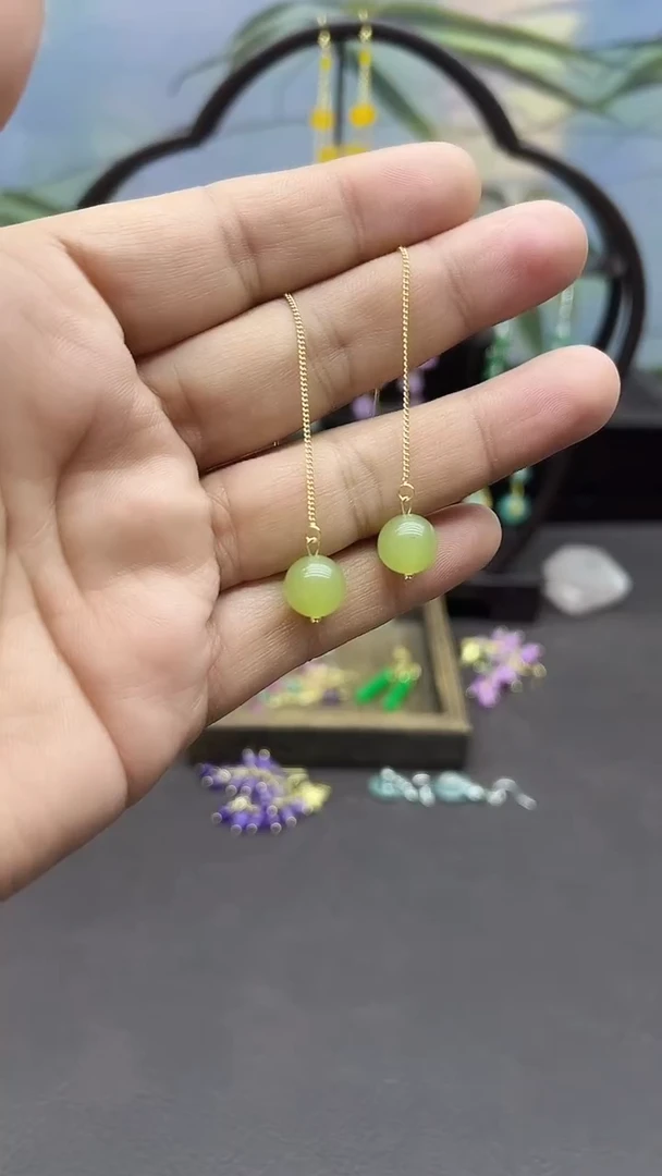 未镶嵌东陵石耳饰044