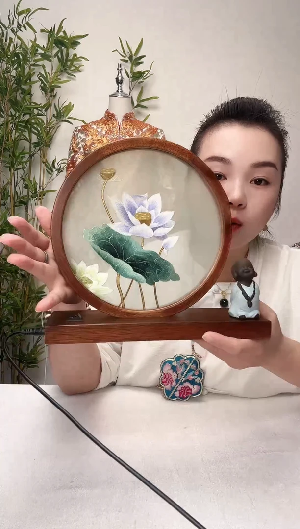 刺绣苏绣双面绣摆台夜灯