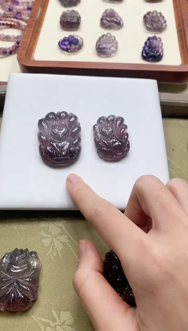 【闪购商品】水晶雕刻件未镶嵌凤九雕刻件发一