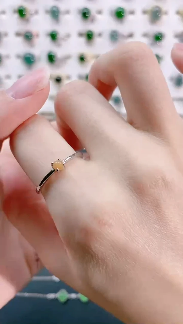 【闪购商品】翡翠戒指银S925镶嵌天然翡翠