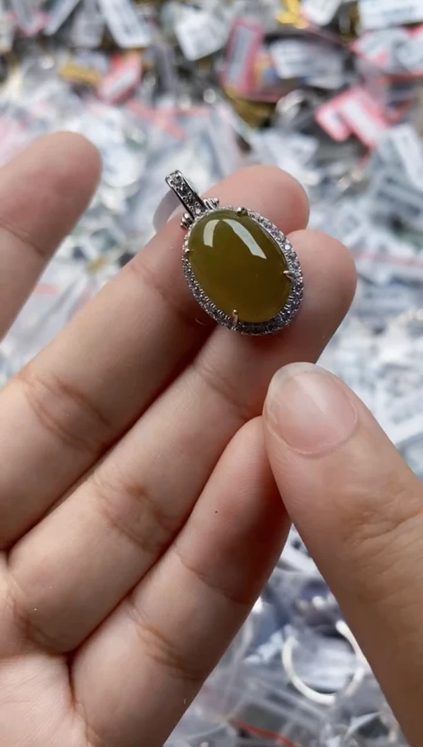 翡翠戒指银S925镶嵌2222     1