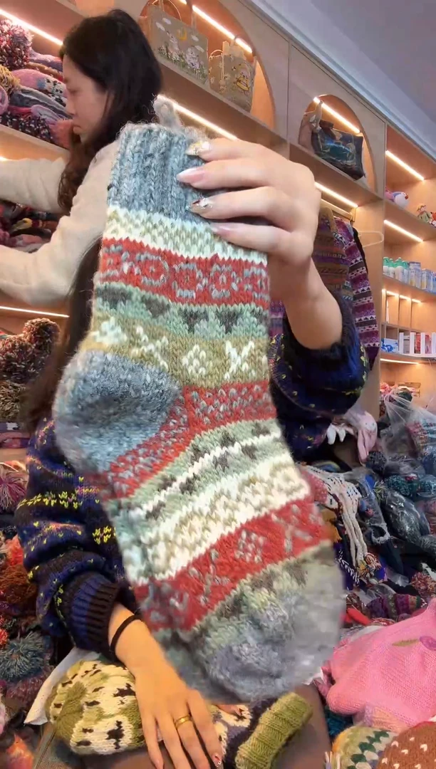 羊毛地板袜细线袜子