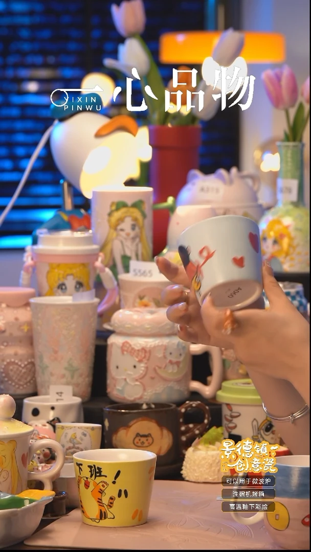 杯A060景德镇手工手绘杯子摆件