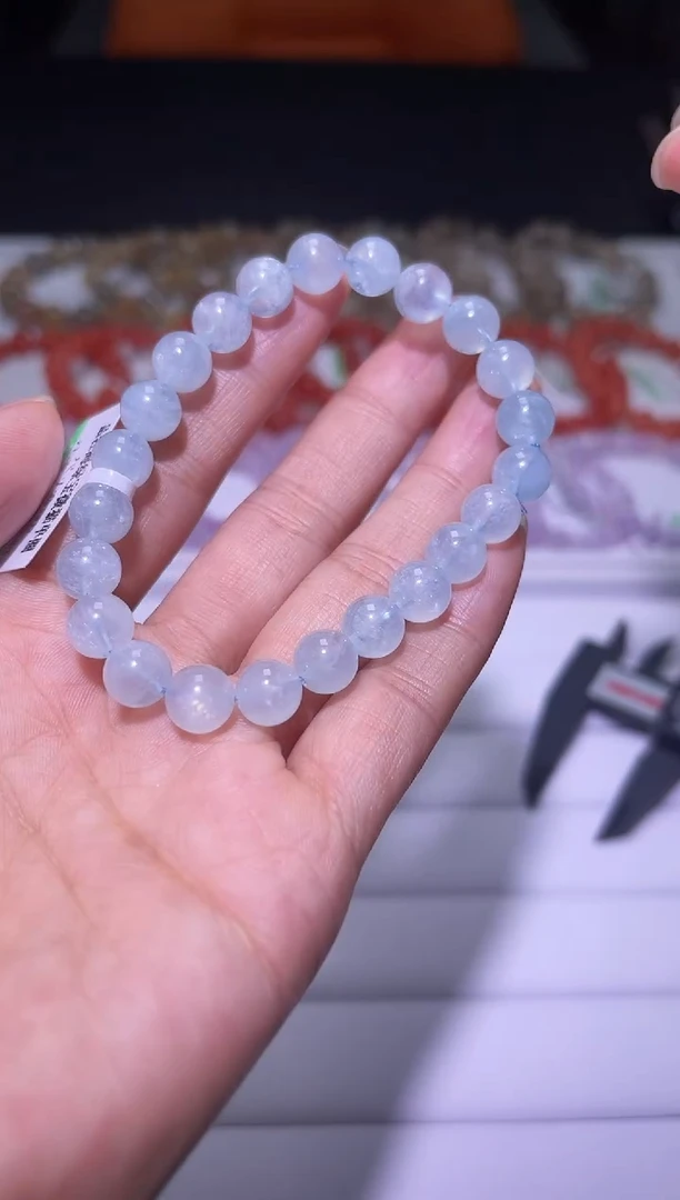 1海蓝宝石（处理）J013-8mm海蓝宝单圈-多样性发其一