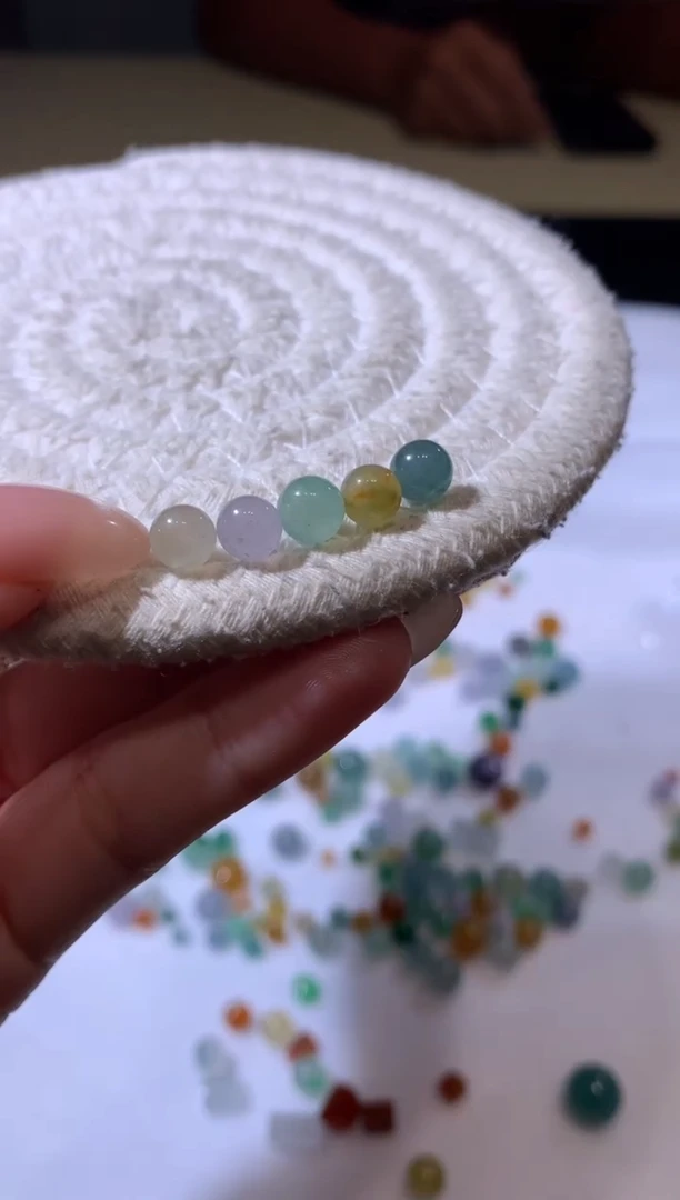 未镶嵌定制翡翠5.8~6.3珠子五个380+38