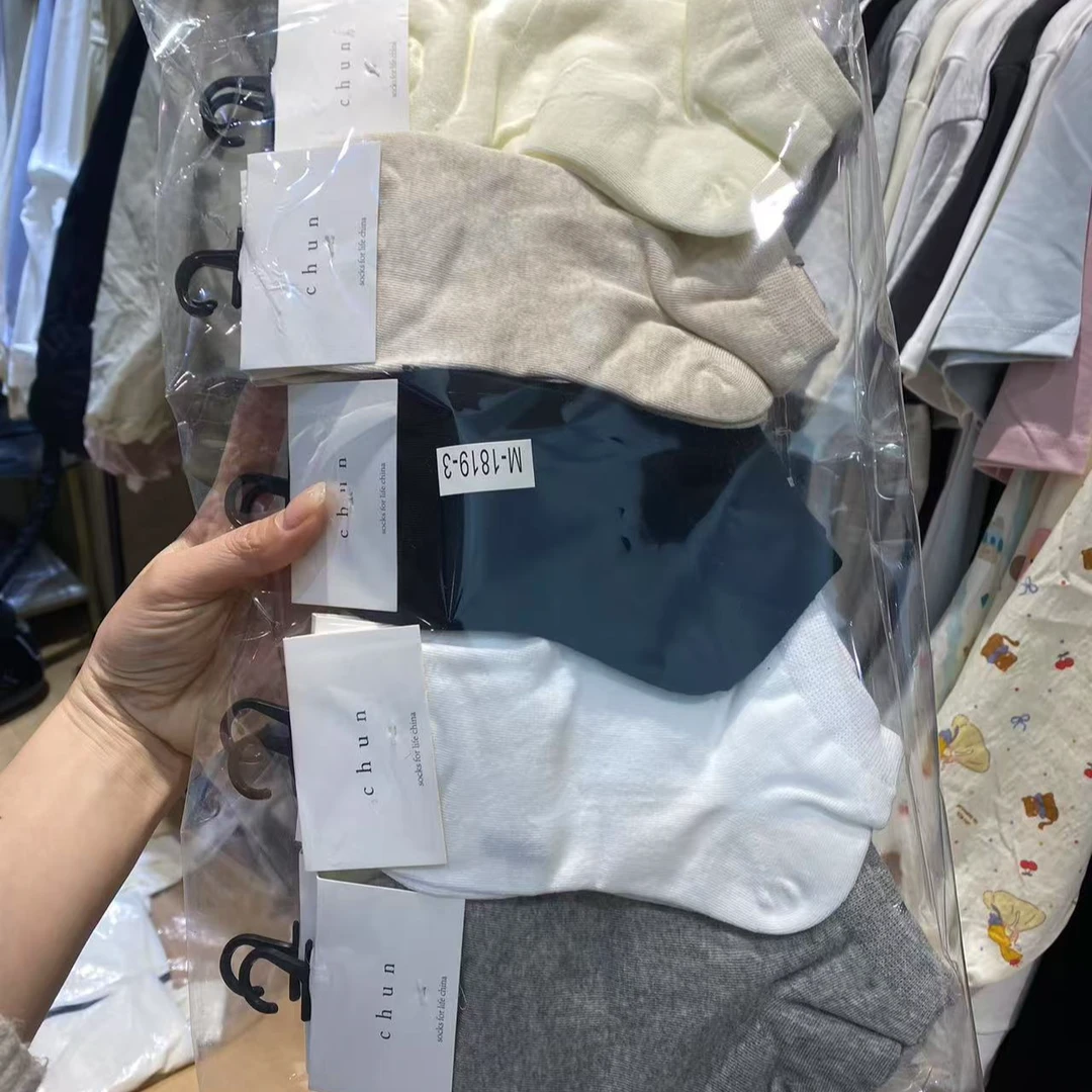 纯色净版女士春夏款短袜1819