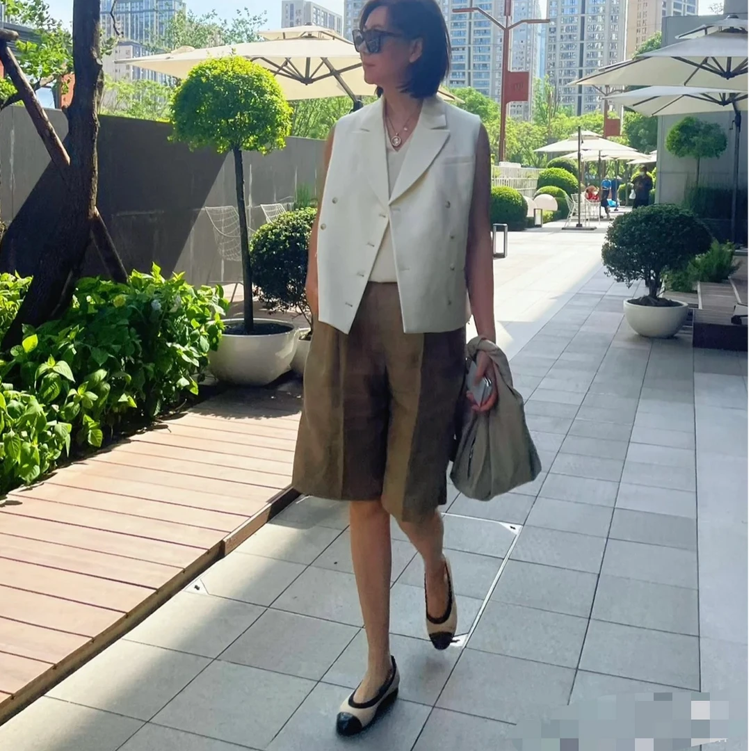 未使用 Chanel/香奈儿 米黑针织物芭蕾舞鞋时尚百搭潮流   114654