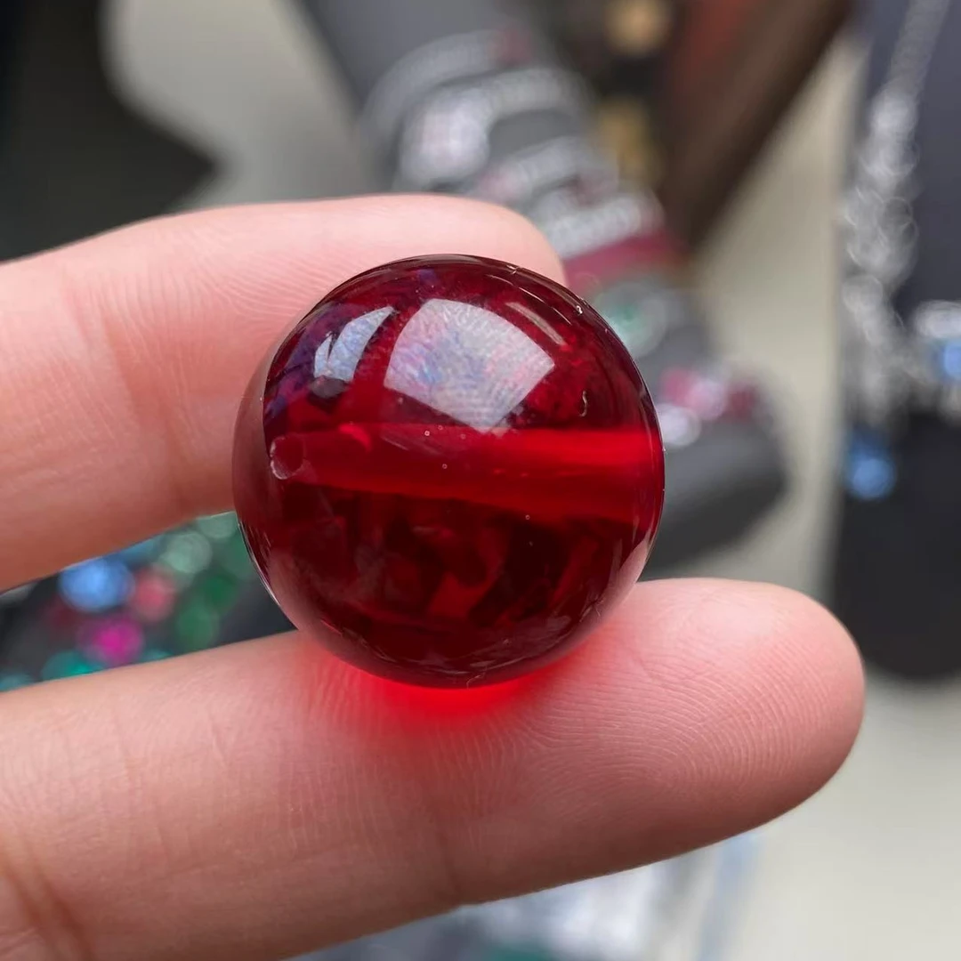 正圆红宝石鸽血红16M珠子