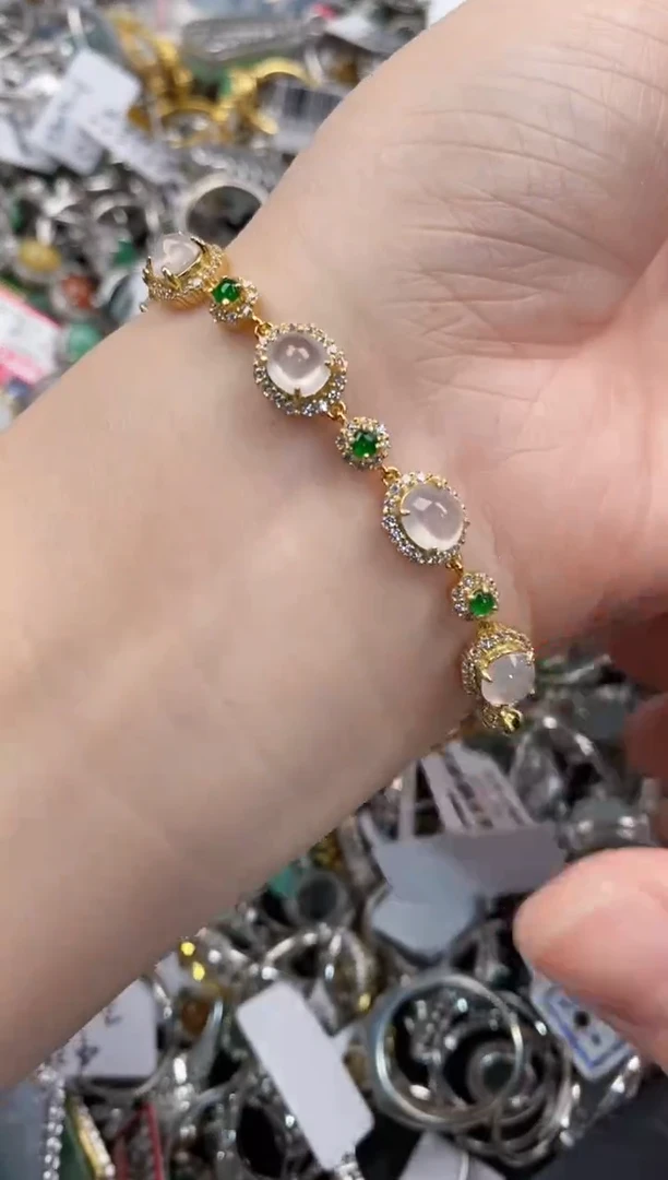 银S925镶嵌戒指翡翠222      1