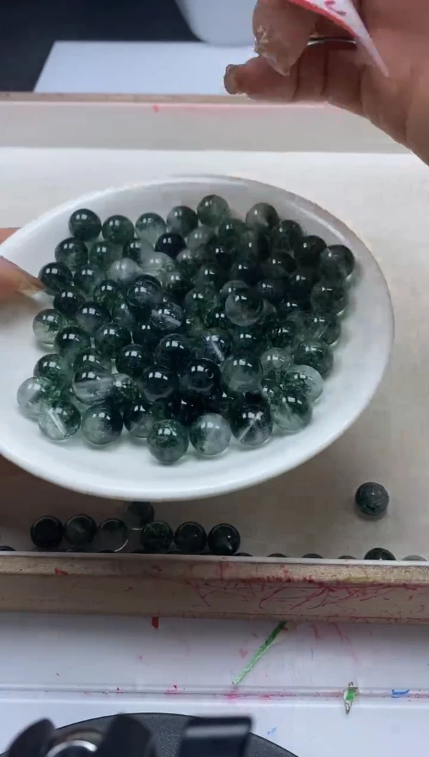 【闪购商品】水晶颈饰未镶嵌w137绿幽灵烤色10mm*10颗