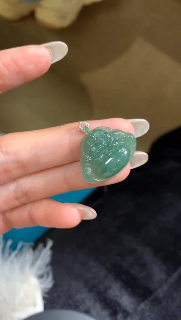 吊坠(不含链)18K金镶嵌翡翠翡翠