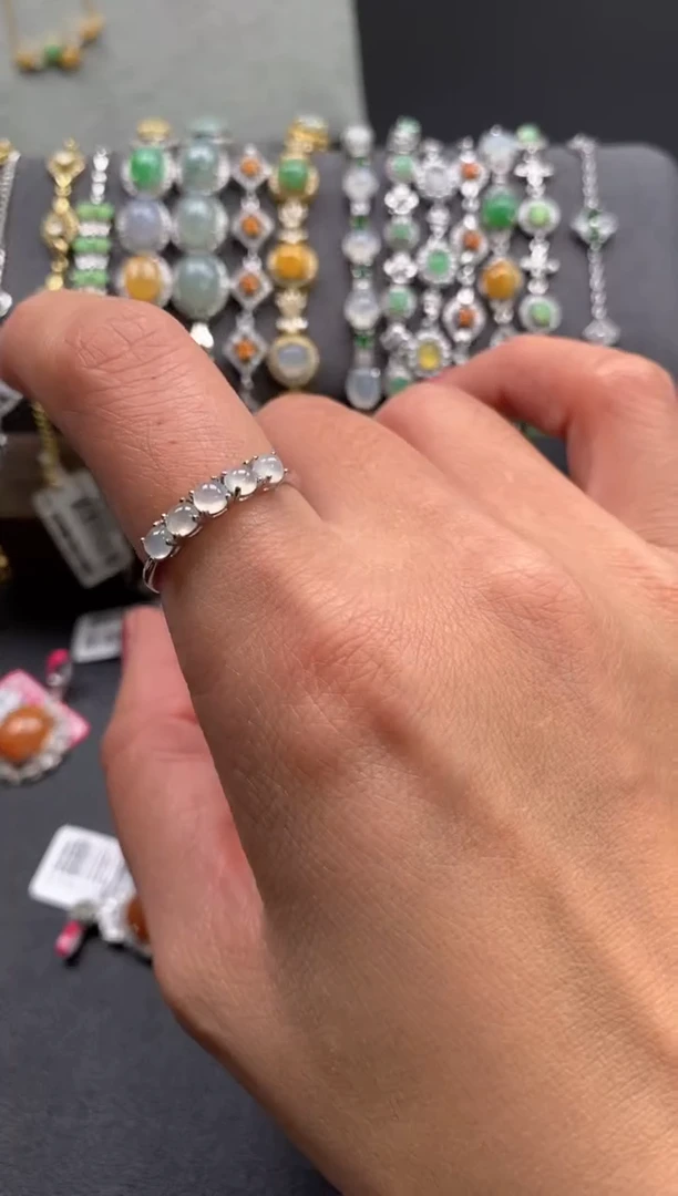 【闪购商品】翡翠戒指银S925镶嵌2222222     3