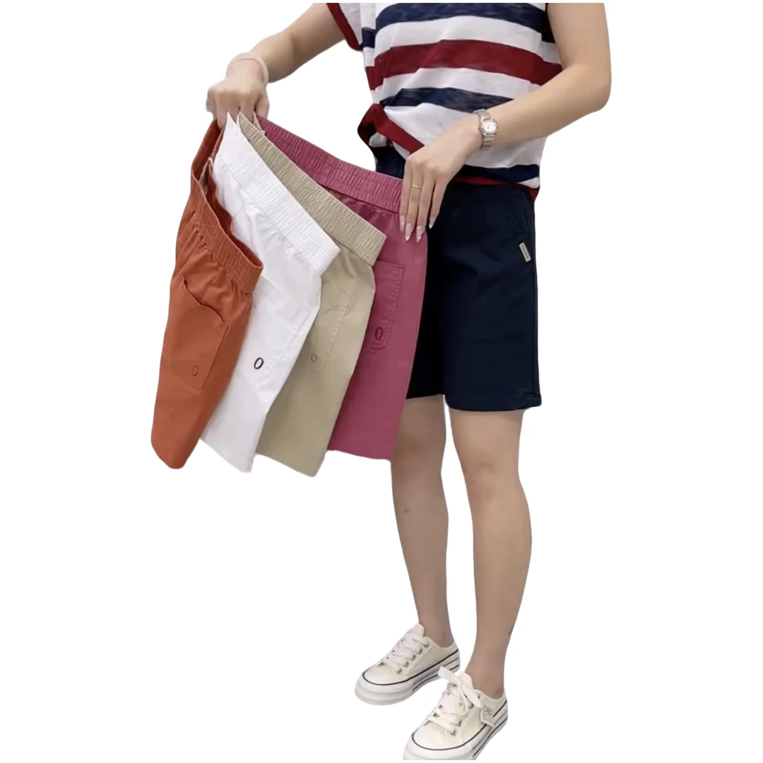 时尚百搭夏季松紧腰潮流显瘦休闲薄棉短裤