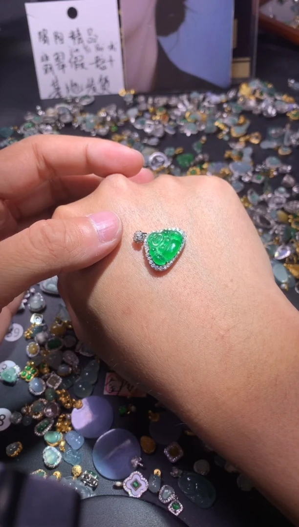 翡翠银S925镶嵌吊坠(不含链)I*m1