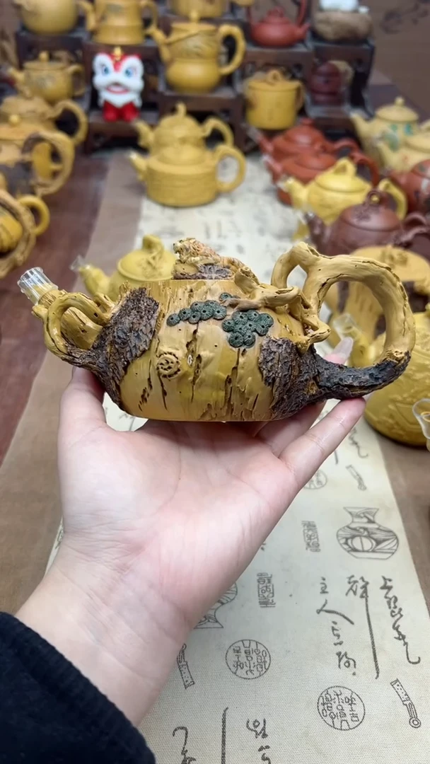 【闪购商品】紫砂茶壶浮雕树桩紫砂茶壶