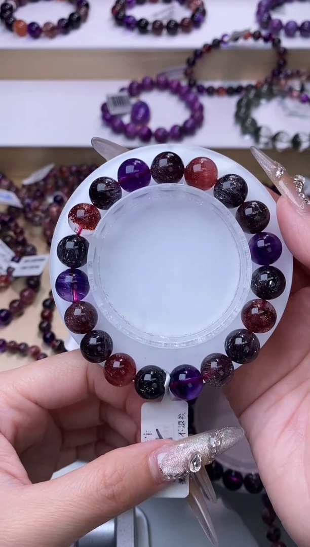 【闪购商品】水晶手链未镶嵌黑加仑超七单圈10m+