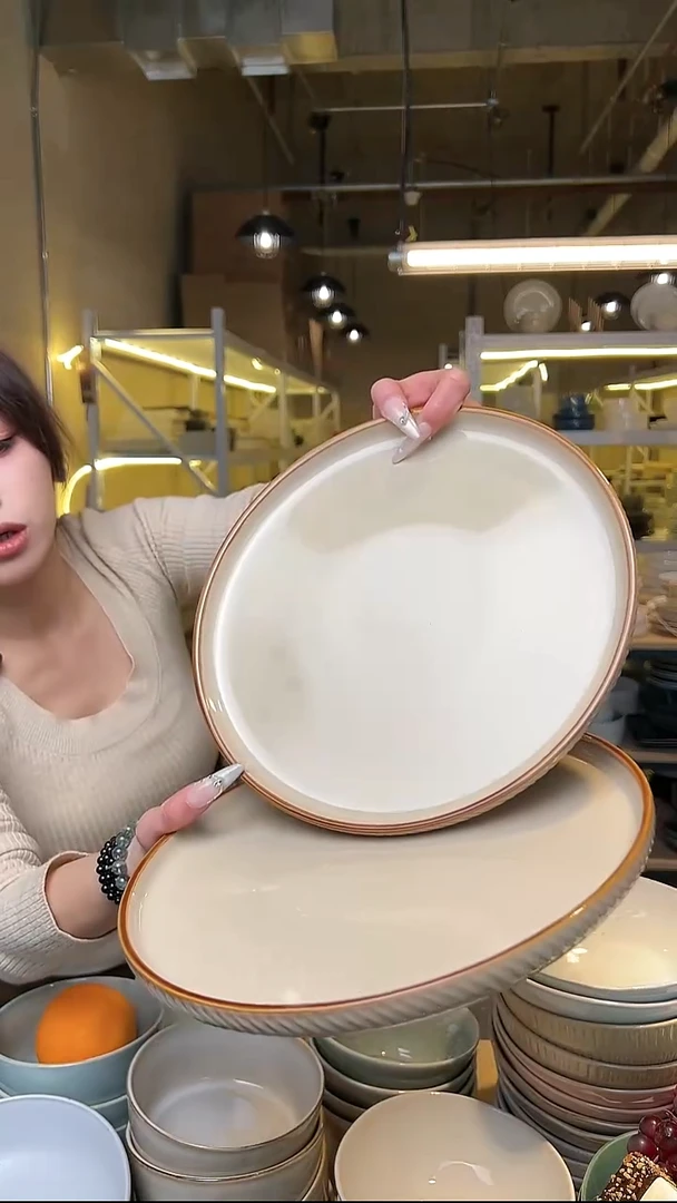 瓷38外贸尾货高温釉下彩陶瓷餐具默认微瑕