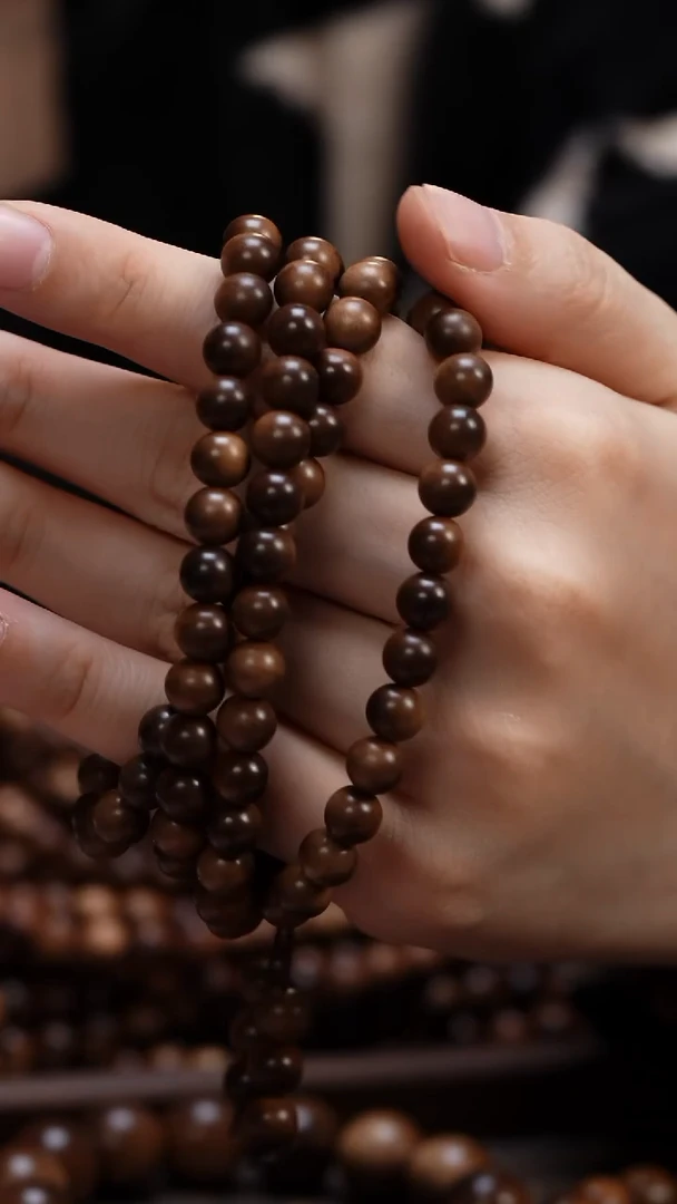檀香木手串/手链用****1高山老山檀香0.8圆珠多圈108颗