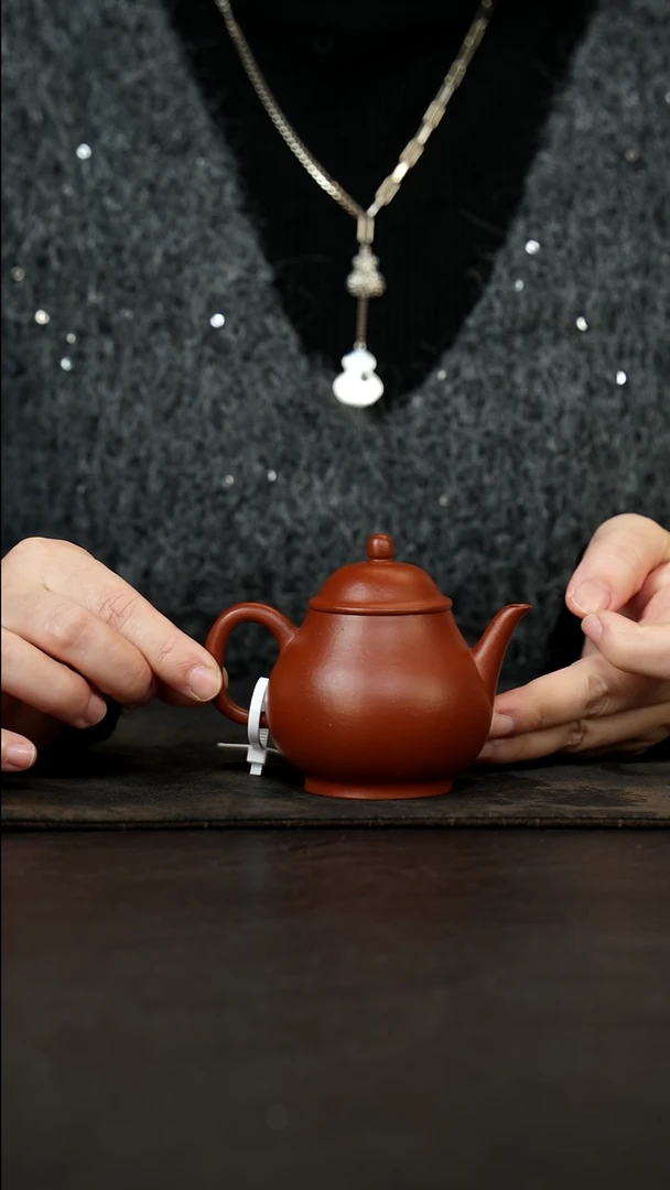 茶壶紫砂生砂朱泥梨潘140cc