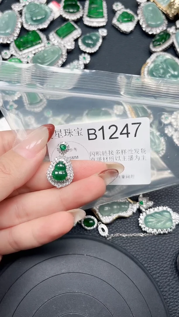 【闪购商品】翡翠颈饰未镶嵌赠皮绳1247