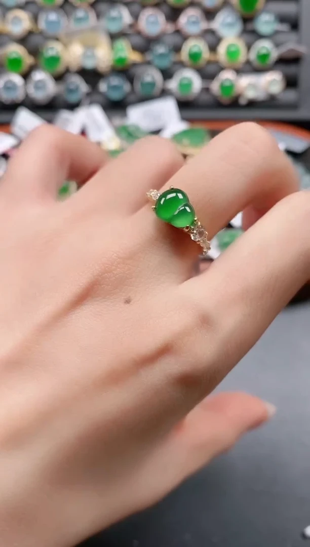 银S925镶嵌戒指翡翠1111111