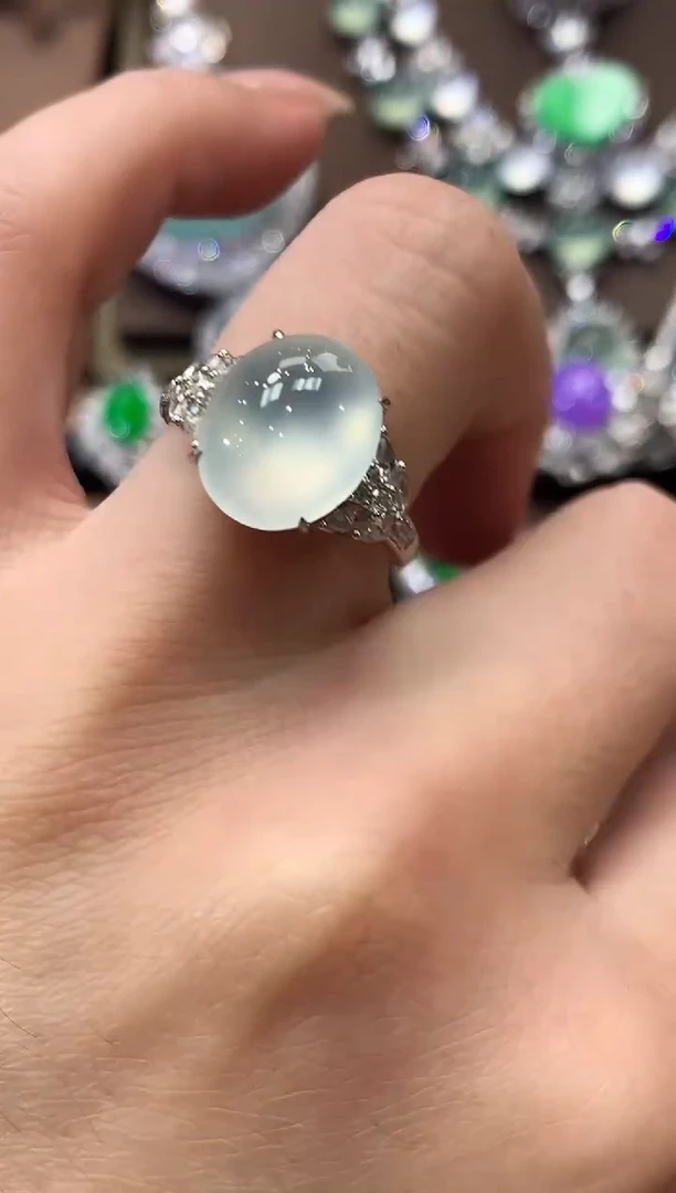 翡翠戒指18K金镶嵌夏日珠宝 B21